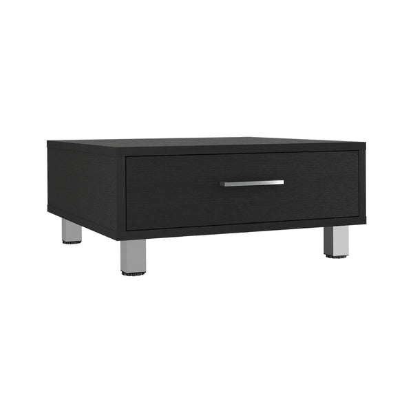 English Elm Coffee Table Albuquerque - Sleek Black Wengue Finish With Hidden Drawer For Stylish Storage & Elegance B092123328
