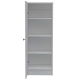 English Elm Pantry Miami, Single Door Cabinet, White Finish