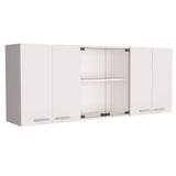 English Elm Superior Wall Cabinet Peoria, Four Interior Shelves, White Finish