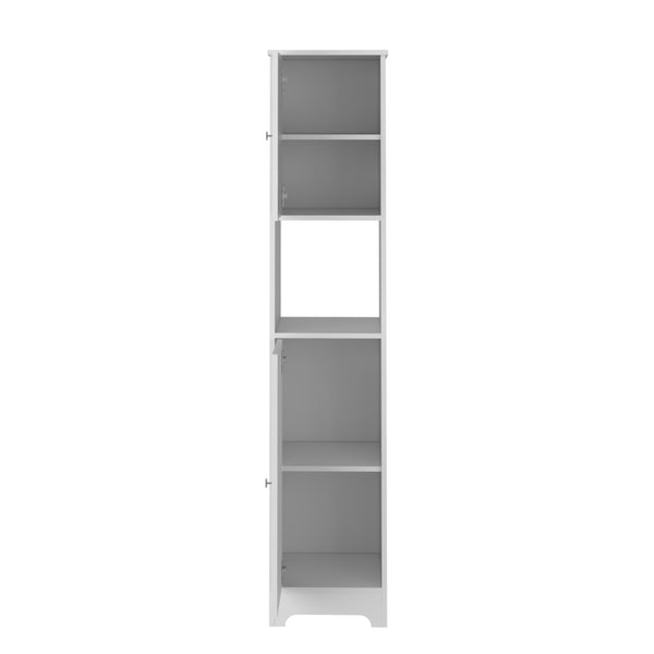 English Elm Linen Cabinet Albany - Elegant White Storage With 4 Shelves For Organized Bathroom & Hallway Use B092122840
