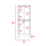 English Elm Double Kitchen Pantry Wallas, Double Door, Four Legs, Four Shelves, Light Oak / White Finish