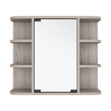 Light Gray Milano Medicine Cabinet with Mirror & 6 Shelves