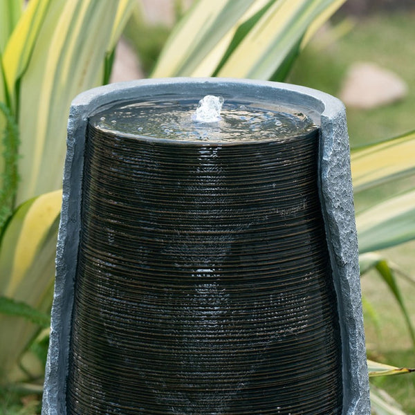 English Elm 17x17x26" Polyresin Broken Urn Garden Fountain with Integrated Light for Patio or Porch W2078124789