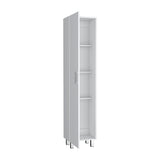 English Elm Storage Cabinet Molekeede, Four Shelves, White Finish