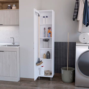 English Elm Storage Cabinet Buccan - Sleek White Finish For Organized Laundry, Bathroom & Small Spaces Essentials B092123126-GIGA