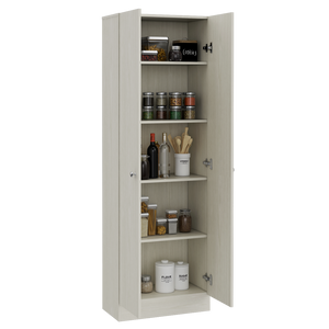 English Elm Storage Cabinet Pipestone, Double Door, Pearl Finish