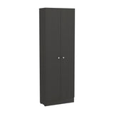 English Elm Storage Cabinet Pipestone, Double Door, Black Wengue Finish