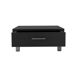 English Elm Coffee Table Albuquerque - Sleek Black Wengue Finish With Hidden Drawer For Stylish Storage & Elegance B092123328