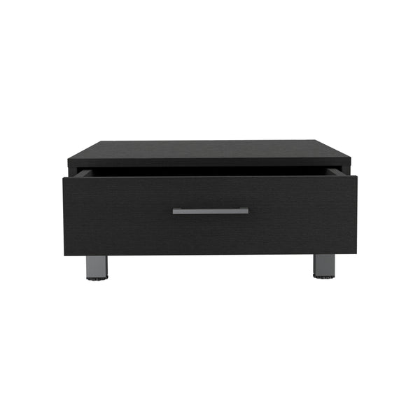 English Elm Coffee Table Albuquerque - Sleek Black Wengue Finish With Hidden Drawer For Stylish Storage & Elegance B092123328