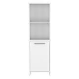 English Elm Kitchen Pantry Feery, Single Door Cabinet, Interior and External Shelves, White Finish