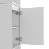 English Elm Kitchen Pantry Feery, Single Door Cabinet, Interior and External Shelves, White Finish