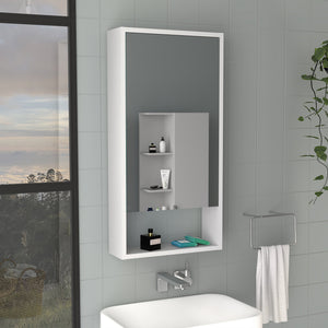 English Elm Medicine Cabinet Irvine - Stylish White Finish With Large Mirror & Smart Shelving For Storage Solutions B092122954
