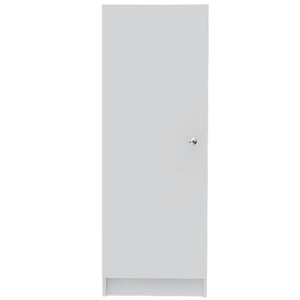 English Elm Pantry Miami single-door cabinet with four adjustable shelves, space-saving design, durable build White B092123007