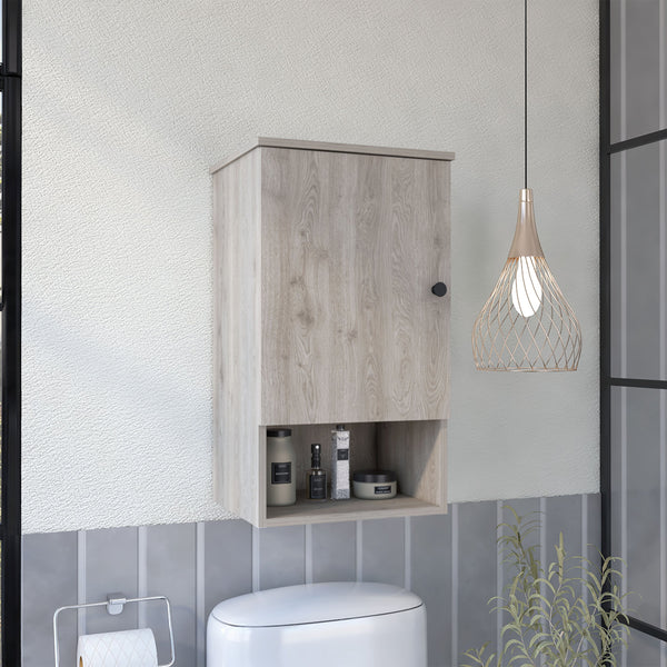 English Elm Medicine Cabinet Porto - Stylish Light Gray Storage With Soft-Close Door & Adjustable Shelves, 33” L B092123053