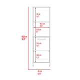 English Elm Kitchen Pantry Feery, Single Door Cabinet, Interior and External Shelves, White Finish