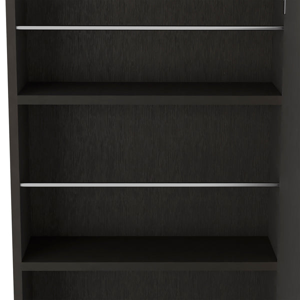 English Elm Wall Mounted Shoe Rack With Mirror Chimg Single Door Black Wengue Finish — Space‑Saving 10‑Pair Storage, Sleek Particle Board Design B092122892