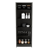 English Elm Storage Cabinet Pipestone, Double Door, Black Wengue Finish