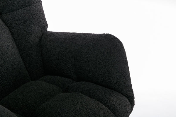 English Elm 050-teddy Fabric Glider Rocking Chair Plush Nursery Accent Seat with Wooden Base W527P176791
