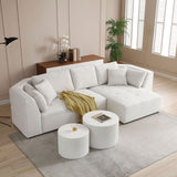 English Elm L-Shape Sectional Sofa, Beige (Right-Facing Chaise)