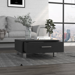 English Elm Coffee Table Albuquerque - Sleek Black Wengue Finish With Hidden Drawer For Stylish Storage & Elegance B092123328