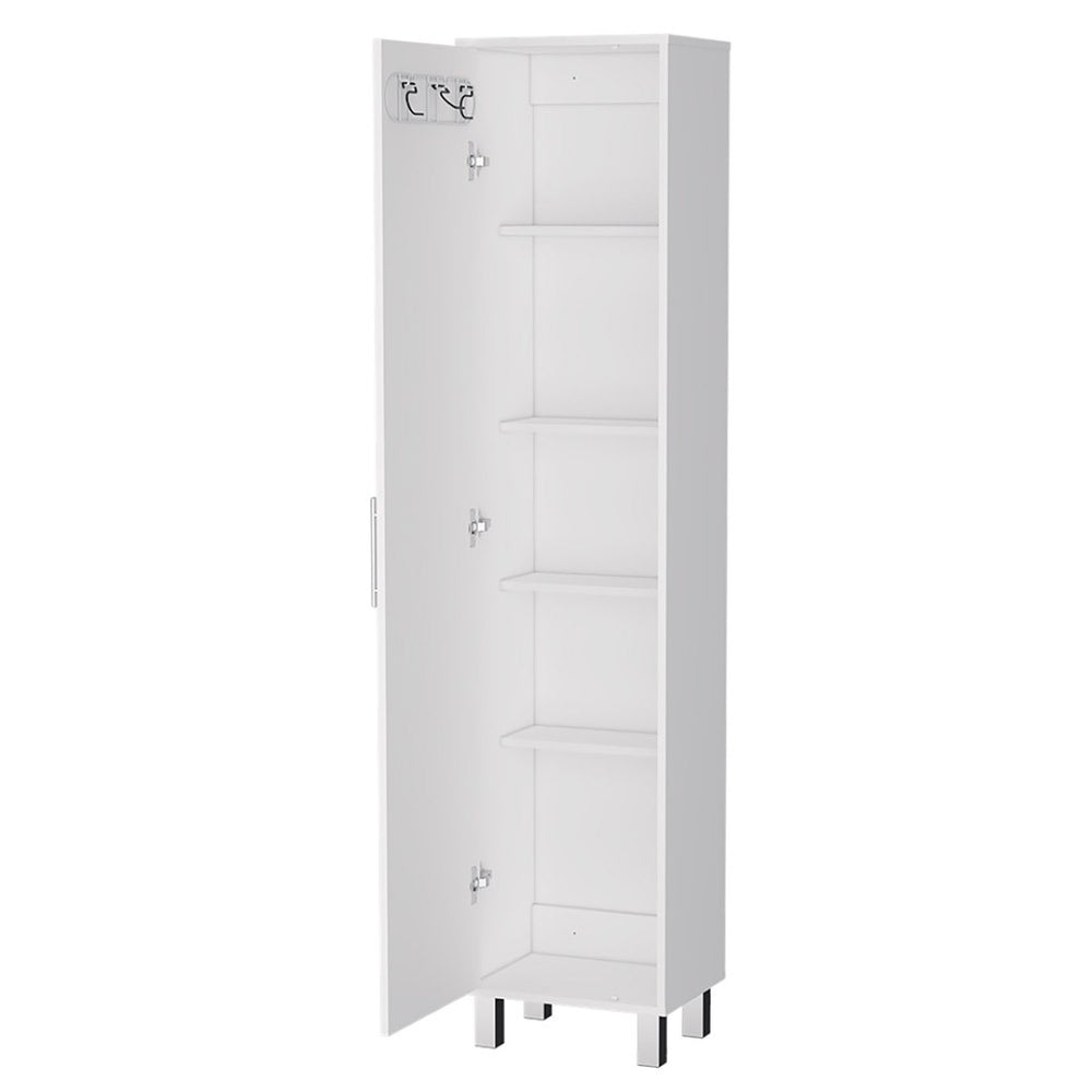 English Elm Storage Cabinet Buccan - Sleek White Finish For Organized Laundry, Bathroom & Small Spaces Essentials B092123126-GIGA