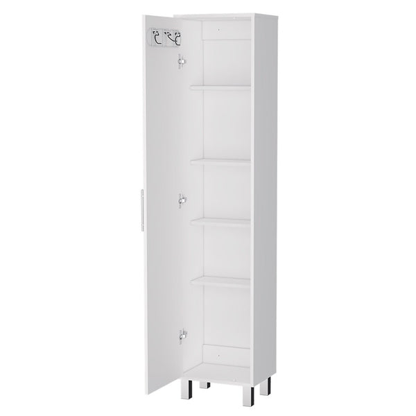 English Elm Storage Cabinet Buccan - Sleek White Finish For Organized Laundry, Bathroom & Small Spaces Essentials B092123126-GIGA