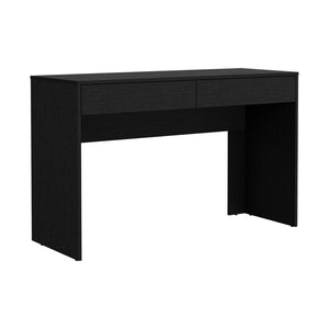 English Elm Computer Desk Aberdeen, Two Drawers, Black Wengue Finish