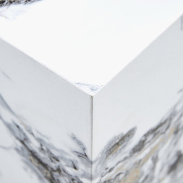 English Elm Elevate Any Corner with a Marble Patterned Mdf Pedestal Side Table for Modern Homes W1151P389856