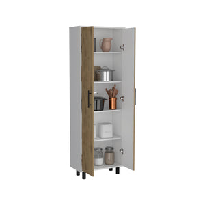 English Elm Multistorage Tall Five-Shelf Organizer in Macadamia Finish for Clutter-Free Rooms, Durable Design Multicolor B092123302