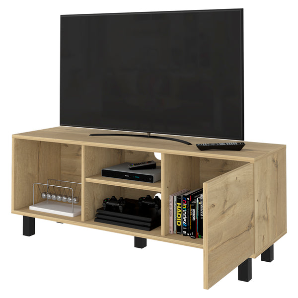English Elm Tv TV Stand for TVs up to 55" Dext with Double Door Cabinet, Durable Particle Board, 63.8" Top Beige B092122931