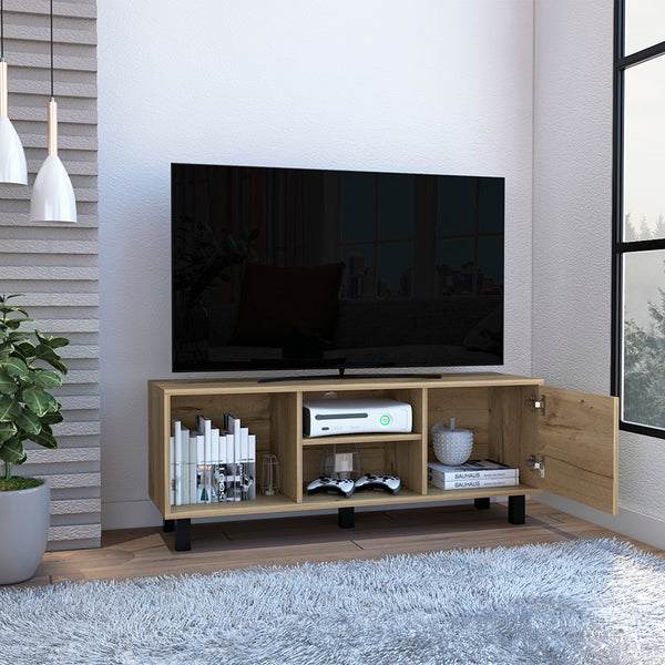 English Elm Tv TV Stand for TVs up to 55" Dext with Double Door Cabinet, Durable Particle Board, 63.8" Top Beige B092122931