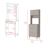 Light Gray Double Door Pantry Cabinet with Extra Storage, Shelves, and Drawer