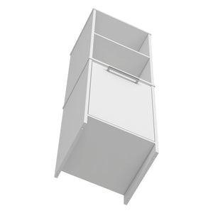 English Elm Kitchen Pantry Cabinet - Stylish Single Door With Open Shelves, Soft-Close Hinges, White Finish B092122927