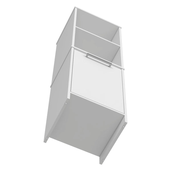 English Elm Kitchen Pantry Cabinet - Stylish Single Door With Open Shelves, Soft-Close Hinges, White Finish B092122927