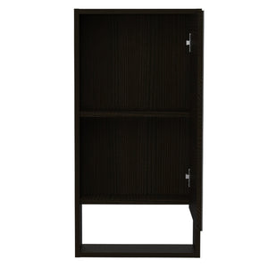 English Elm Medicine Cabinet Irvine - Large Mirrored Storage With External Shelf In Elegant Black Wengue Finish B092122955