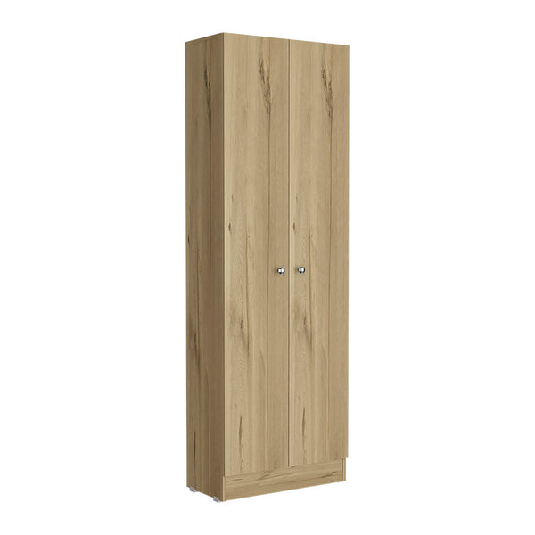 English Elm Storage Cabinet Pipestone Tall 5-Shelf Manufactured Wood Organizer with Two Doors and Durable Finish Light Oak B092122867