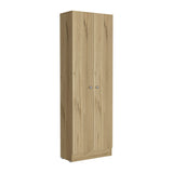 English Elm Storage Cabinet Pipestone, Five Shelves, Light Oak / Black Wengue Finish