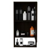 English Elm Medicine Cabinet Irvine, One External Shelf, Black Wengue Finish