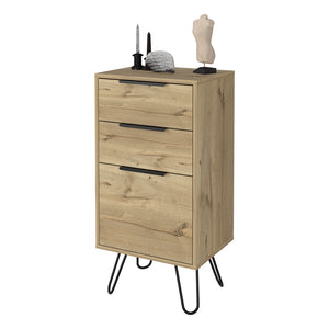 English Elm Light Dresser Skyoner with Hairpin Legs, Superior Top & 3 Drawers in Light Oak — Durable Modern Storage B092123074