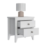 English Elm Nightstand More, Two Shelves, Four Legs, White Finish