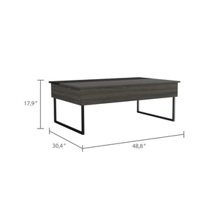 English Elm Lift Top Coffee Table Wuzz with Concealed Storage, Spacious 48.8" Surface, Carbon Espresso Elegance B092123111
