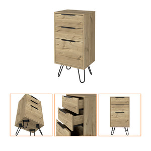 English Elm Light Dresser Skyoner with Hairpin Legs, Superior Top & 3 Drawers in Light Oak — Durable Modern Storage B092123074