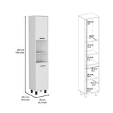 English Elm Pantry Cabinet Almada, Three Interior Shelves, White Finish