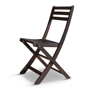 English Elm 3-Piece Eucalyptus Bistro Set Square Folding Patio Table and Chairs Compact Stylish FSC Certified Espresso B046125055