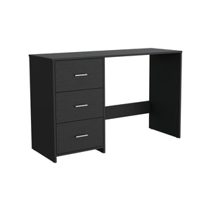 English Elm Writting Desk Riverside with Three Drawers, Black Wengue Finish — Spacious 47" Work Surface, Durable Design B092123065