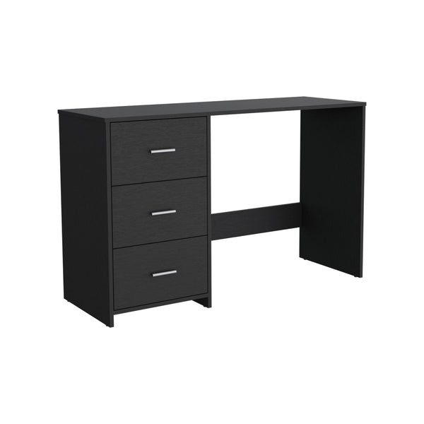 English Elm Writting Desk Riverside with Three Drawers, Black Wengue Finish — Spacious 47" Work Surface, Durable Design B092123065
