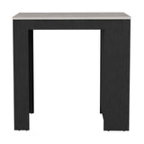 Kitchen Island Doyle, Three Side Shelves, Black / Ibiza Marble Color Finish