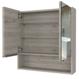 English Elm Medicine Cabinet With Mirror Lexington,Three Internal Shelves, Light Gray Finish