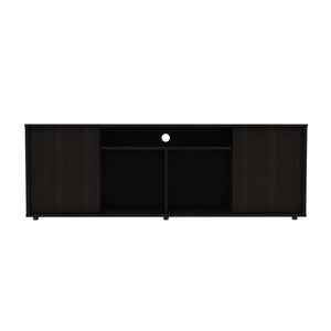 English Elm Tv Stand Tucson for TVs up to 65" - Black Wengue Modern Media Console with 4 Shelves & Doors B092123332