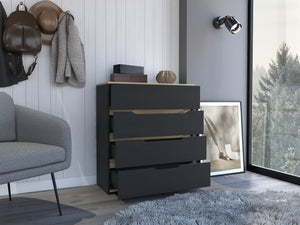 English Elm Dresser Oboe with Superior Top and Four Spacious Drawers, Durable Particle Board, Modern Finish Light Oak B092123029